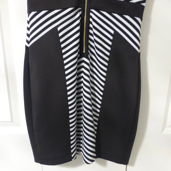 GUESS Black and white stripes colour block sleeveless dress - Picture 5 of 8